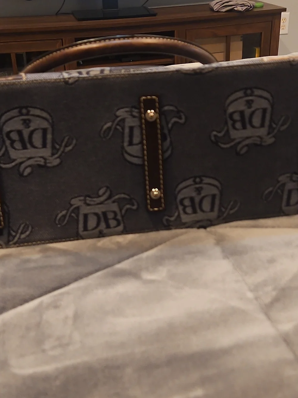 Dooney & Bourke Brown Logo Tote Bag - Brown/Beige